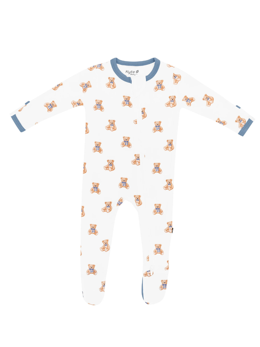 Kyte Baby Zippered Bamboo Footie- Teddy Bear