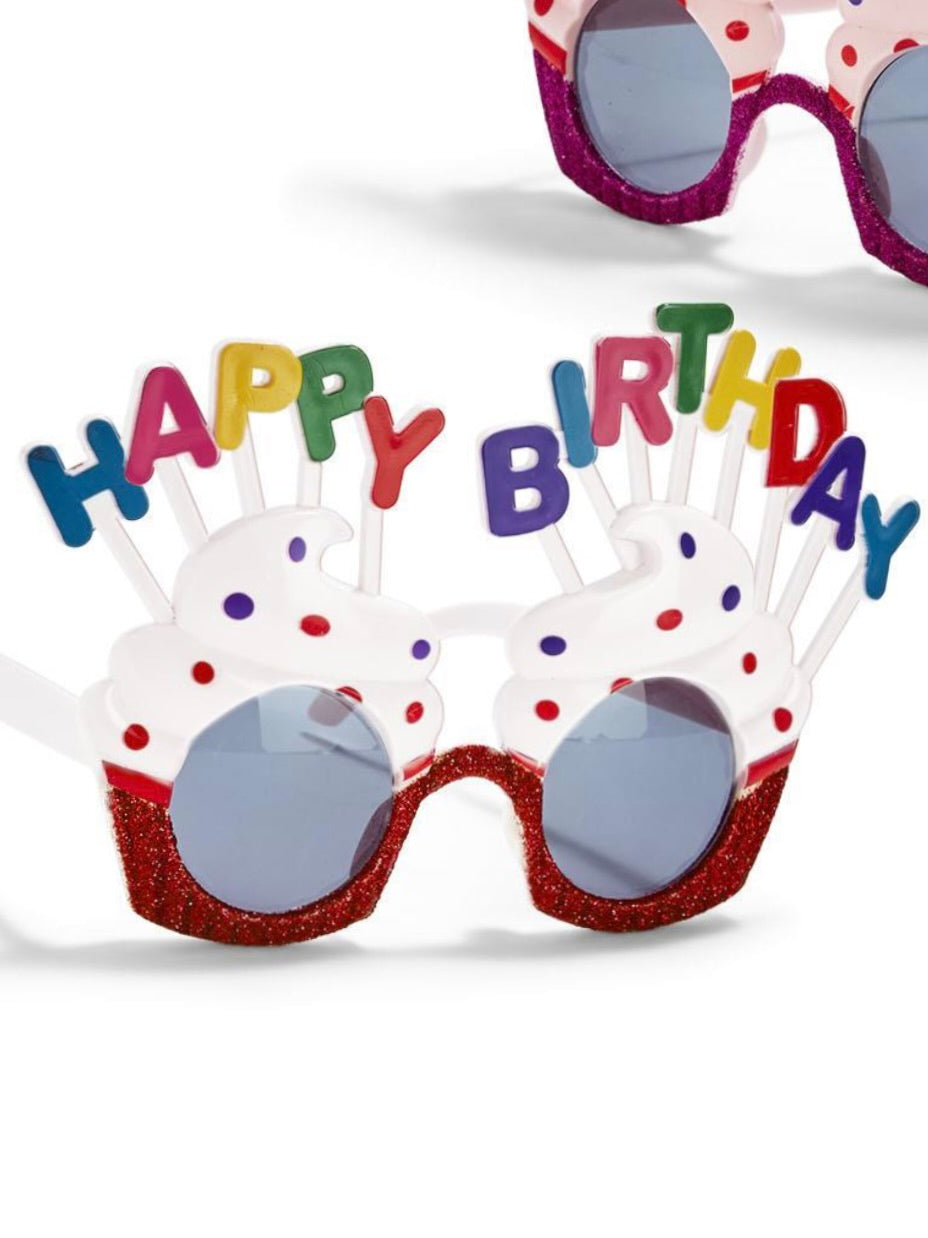 White Happy Birthday Party Glasses