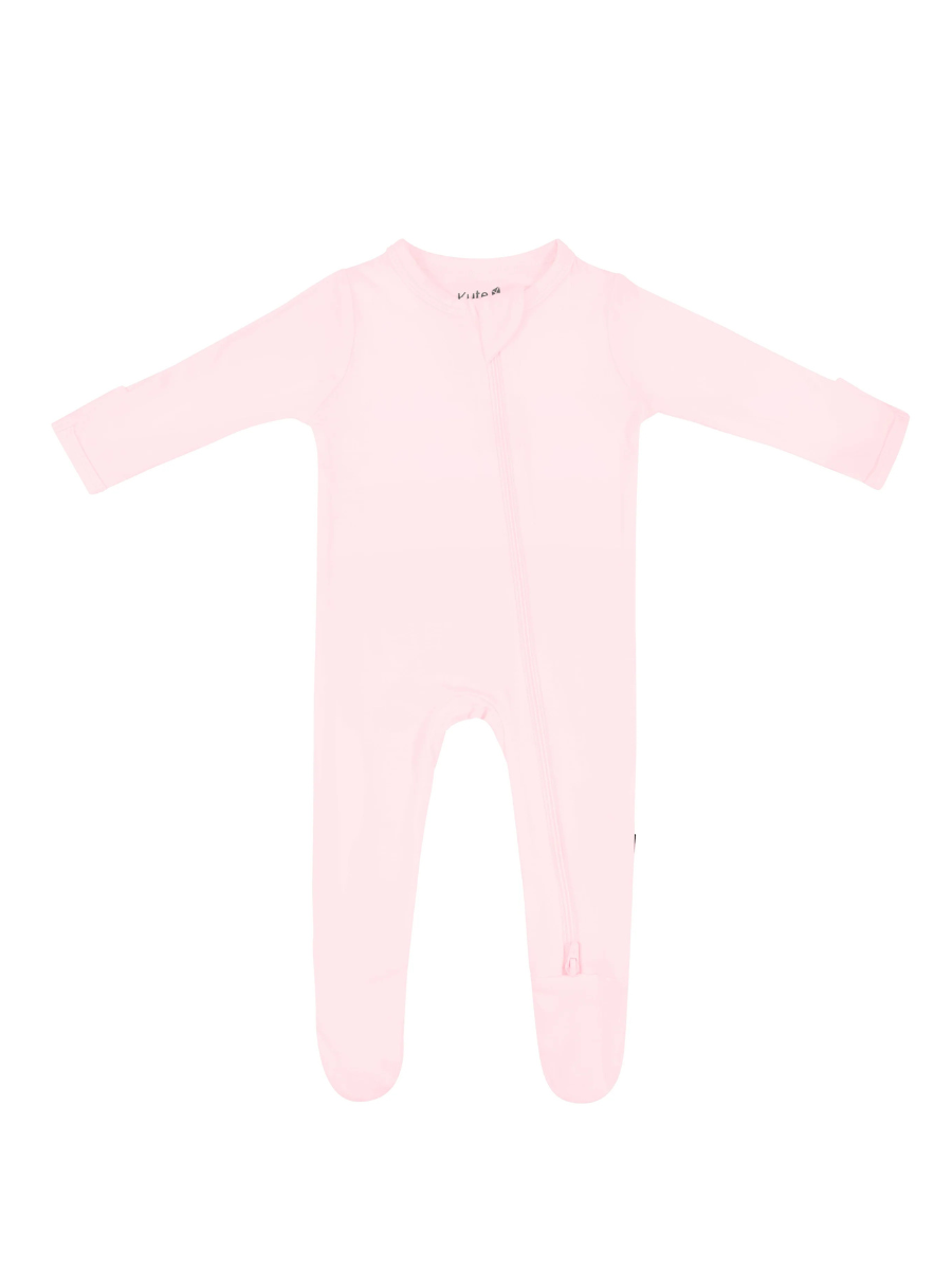 Kyte Baby Zippered Bamboo Footie- Sakura