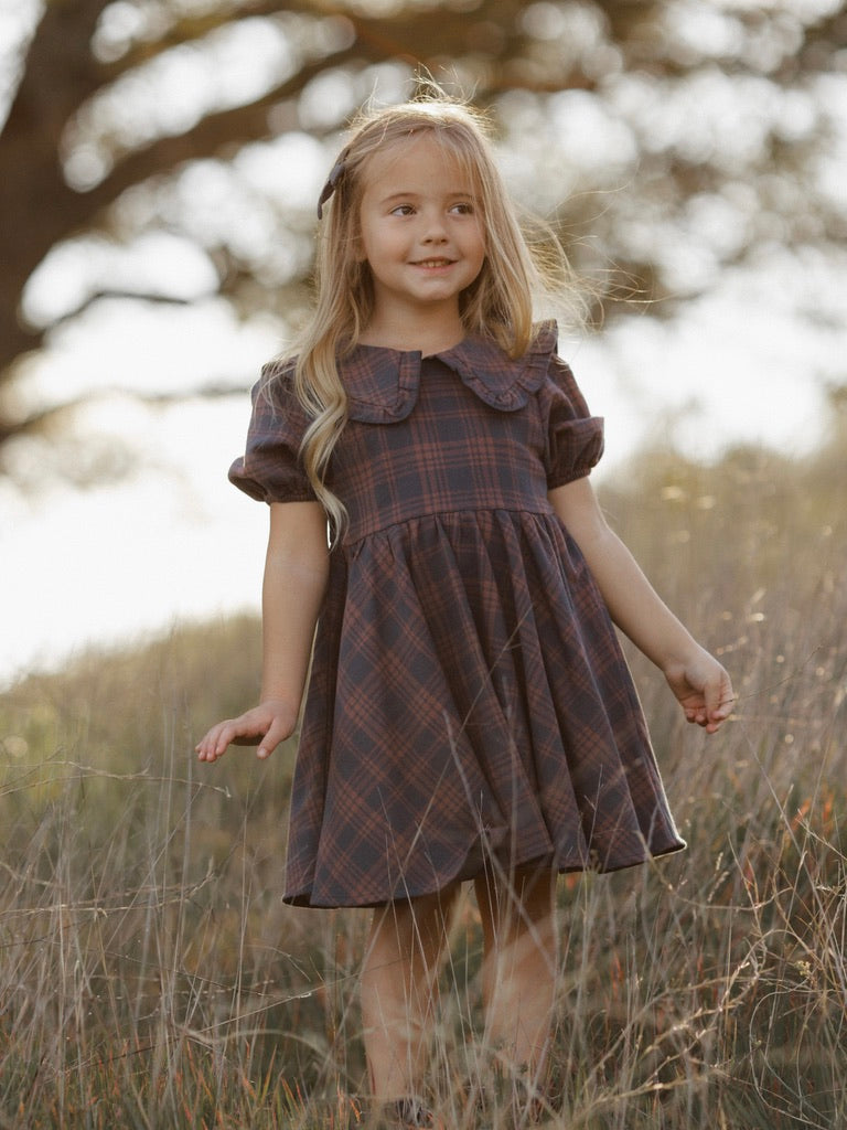 Midnight Plaid Camille Dress