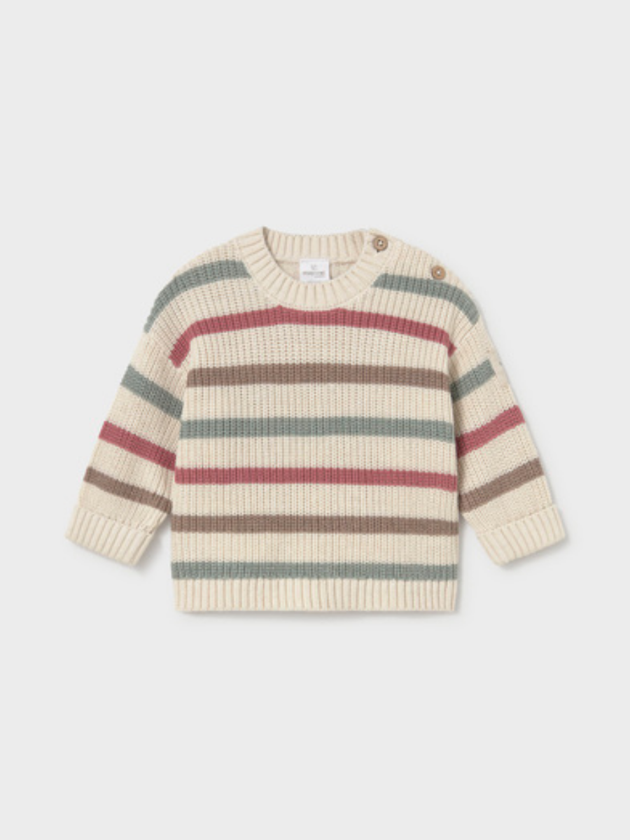 Plum + Green Stripe Sweater