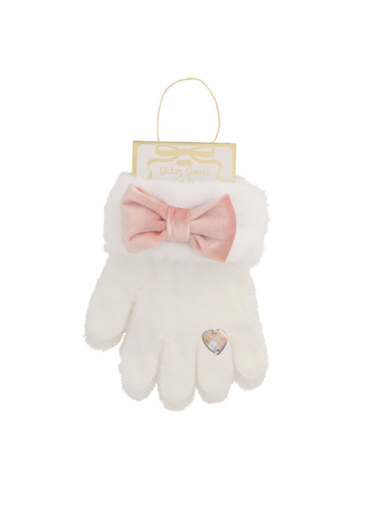Glitzy Gloves - White