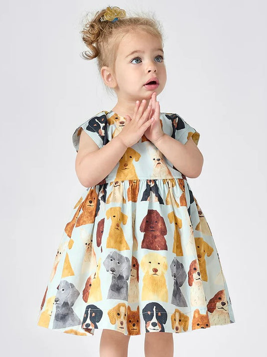 Watercolor Dogs Baby Adaline Dress