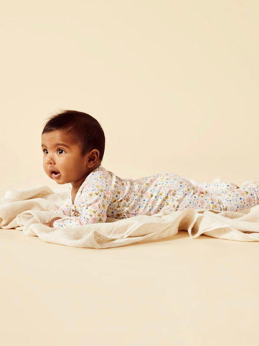 Organic Convertible Zipsuit - Ava Floral