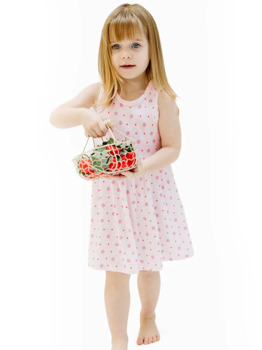 Strawberry Swiss Dot Tank Dress