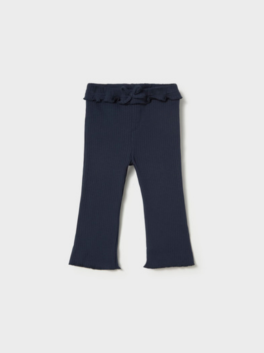 Navy Ribbed Flare Legging