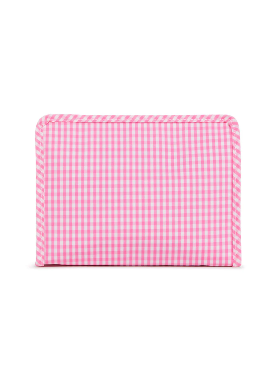 Gingham Pink Roadie Pouch - Medium
