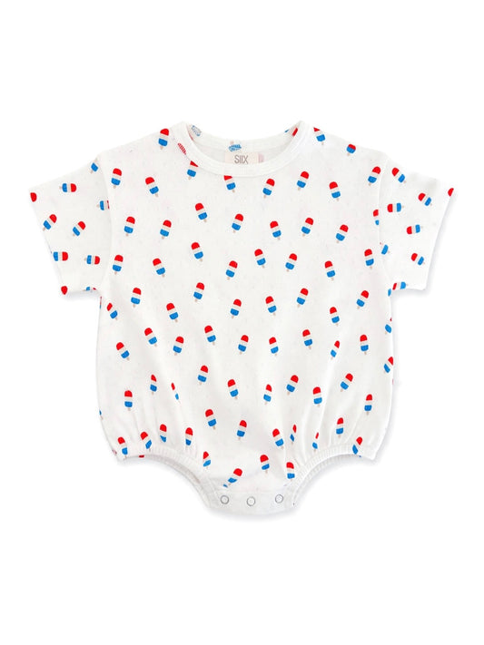 Pointelle T-Shirt Romper - Popsicle