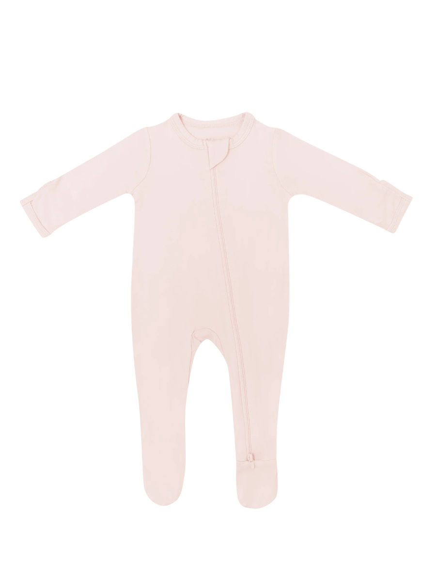 Kyte Baby Zippered Bamboo Footie- Blush
