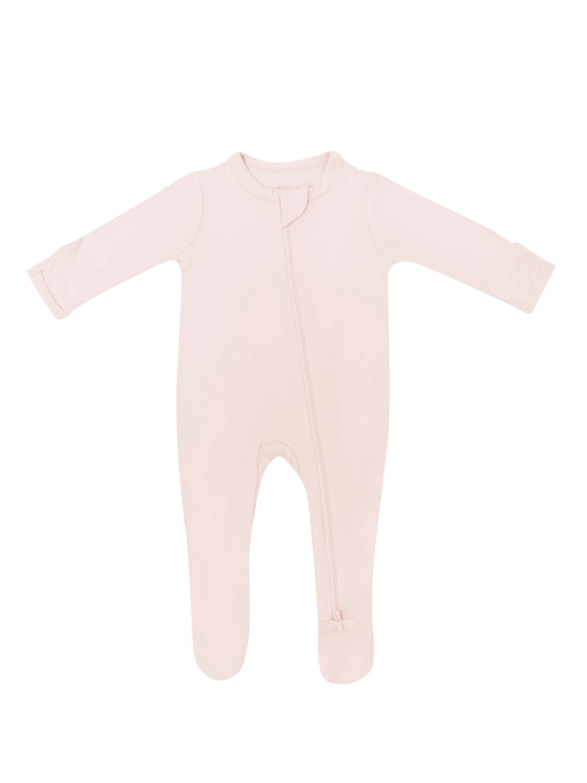 Kyte Baby Zippered Bamboo Footie- Blush
