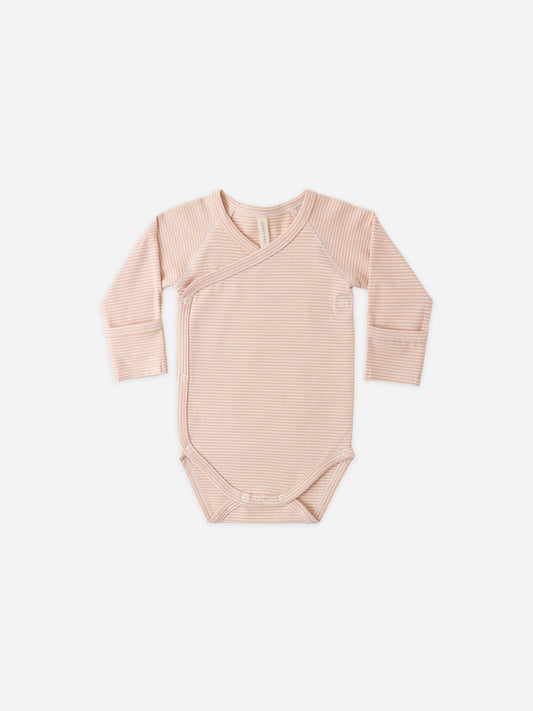 Melon Micro Stripe Side Snap Bodysuit