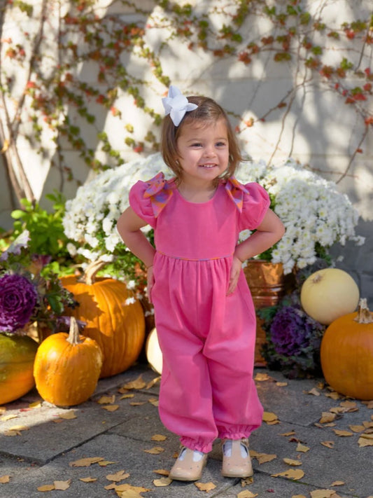 Romany Rose & Autumn Punch Plaid Ryleigh Romper