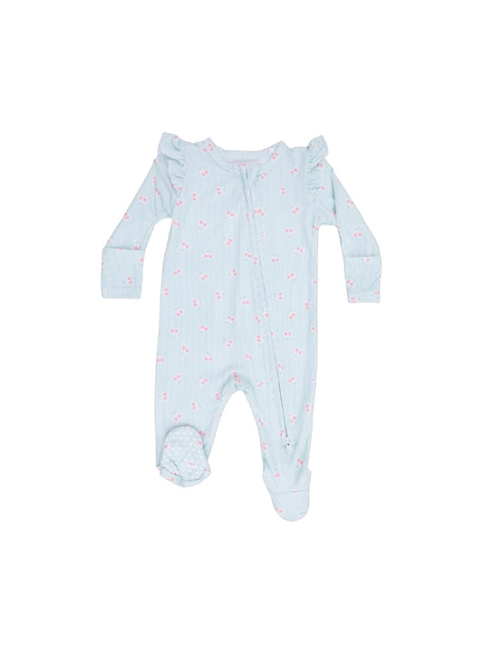 Tiny Cherry Stripe Footie