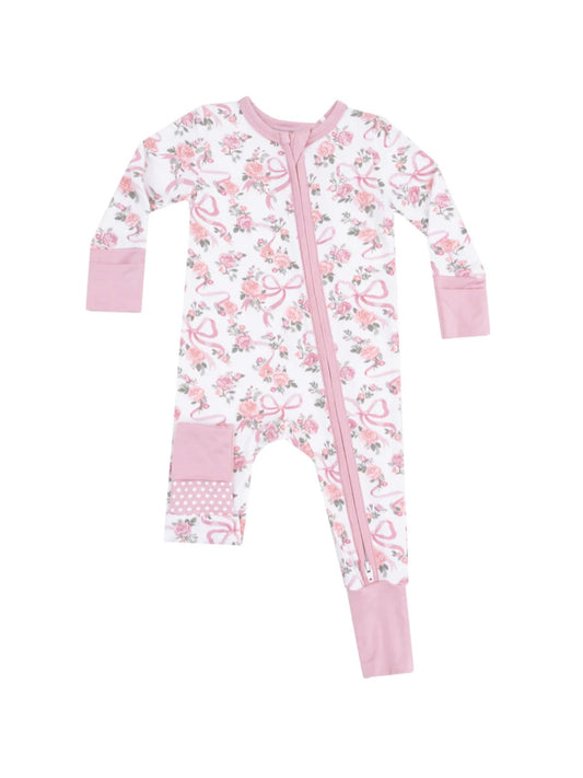 Ribbons and Flowers Zipper Romper