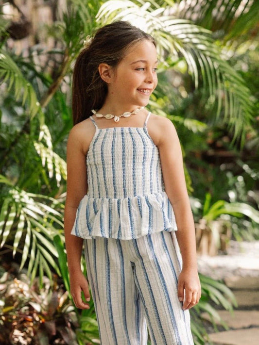 White Isla Smocked Tank