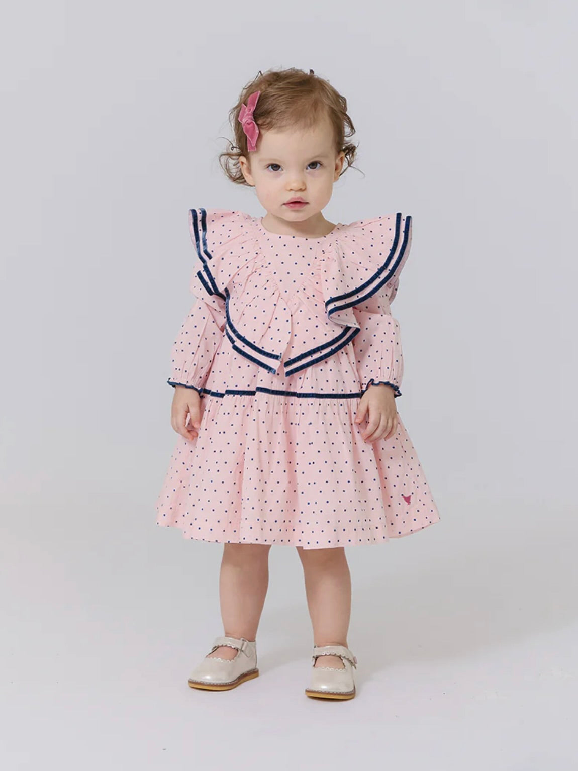 Raphaela Baby Dress - Strawberry Cream Polka Dot