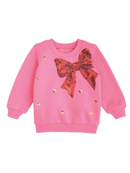 Sequin Red Bow Sweatshirt