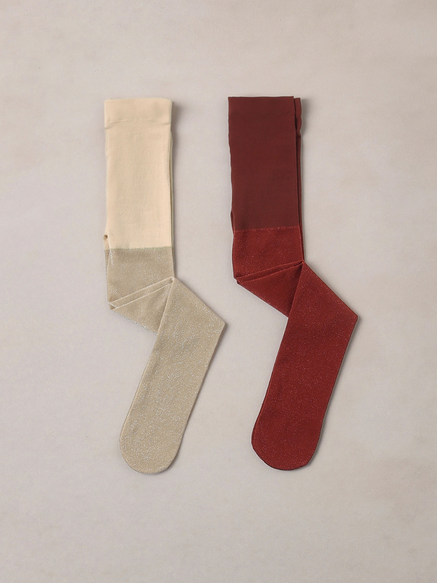 Ruby + Champagne Shimmer Tights