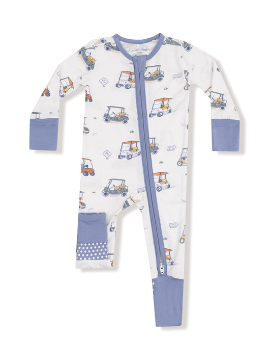 Zooming Golf Carts Zipper Romper
