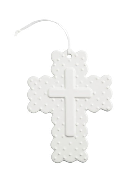 Scallop Ceramic Cross
