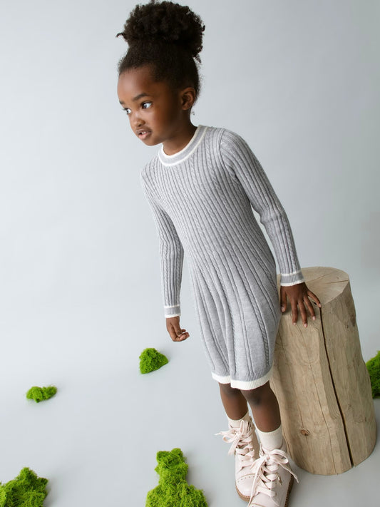Knit Sweater Dress - Grey