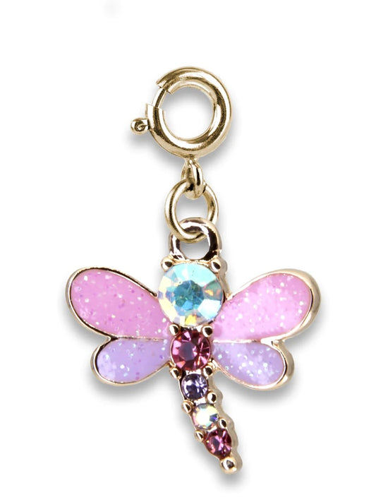 Charm It! Gold Glitter Dragonfly Charm