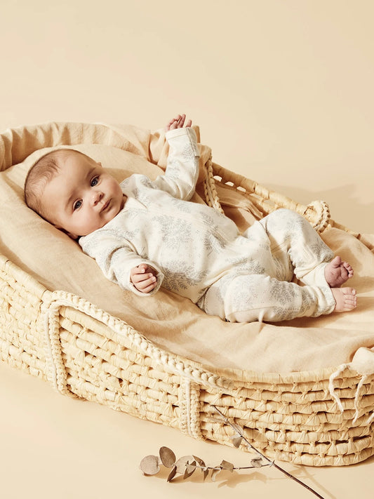 Organic Convertible Zipsuit - Pointelle Forever Ferns