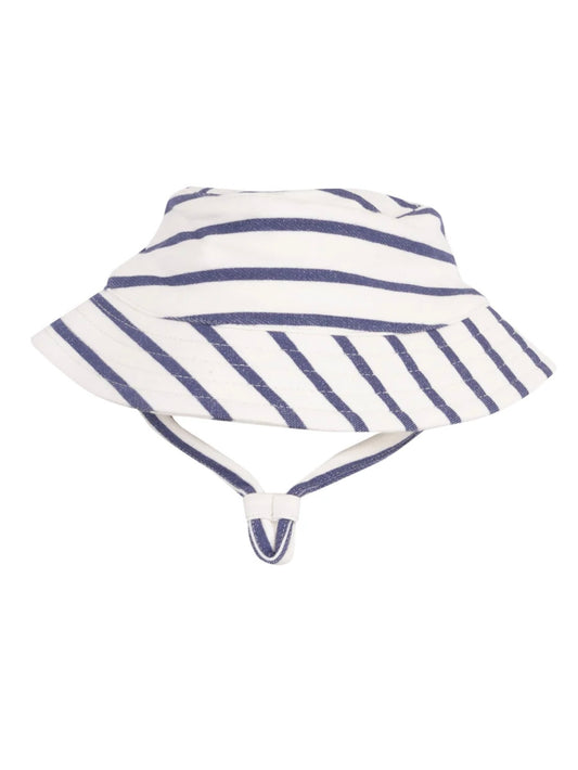 Navy Stripe Terry Bucket Hat
