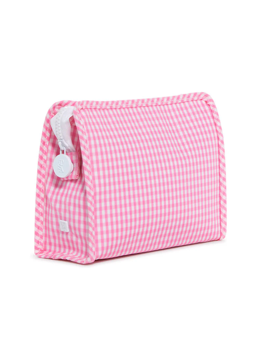 Gingham Pink Roadie Pouch - Medium