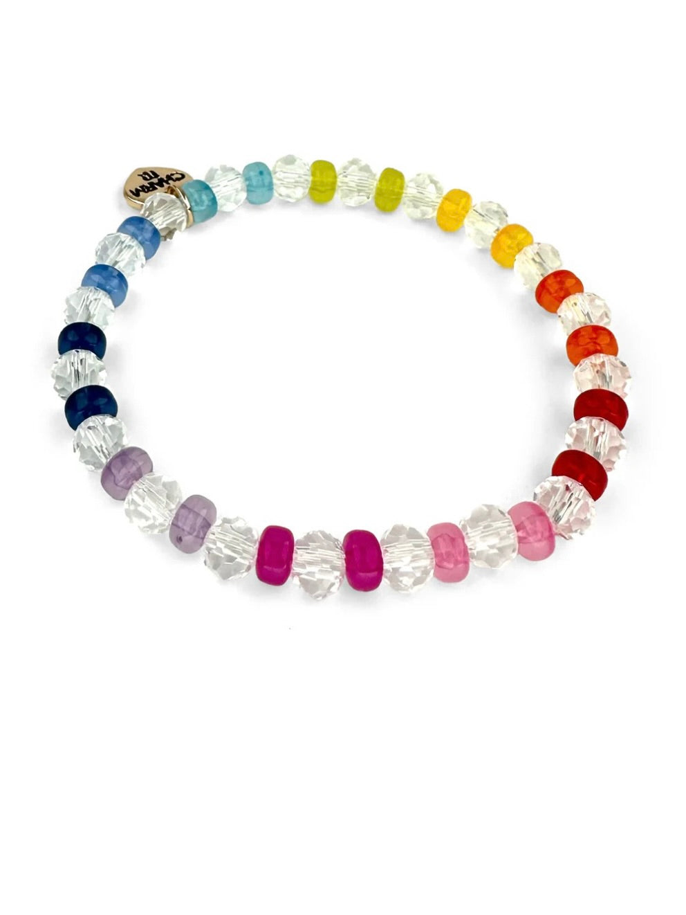Charm It! Clear Rainbow Stretch Bead Bracelet