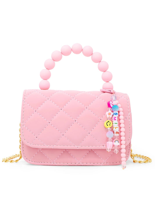 Charm Quilted Purse - Pink