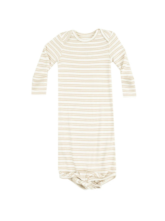 Beige Oxford Stripe Gown