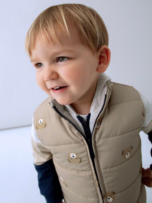 Reversible Vest - Navy/Tan