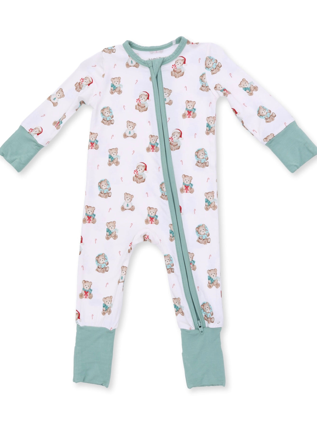 Green Christmas Teddy Bears Convertible Romper