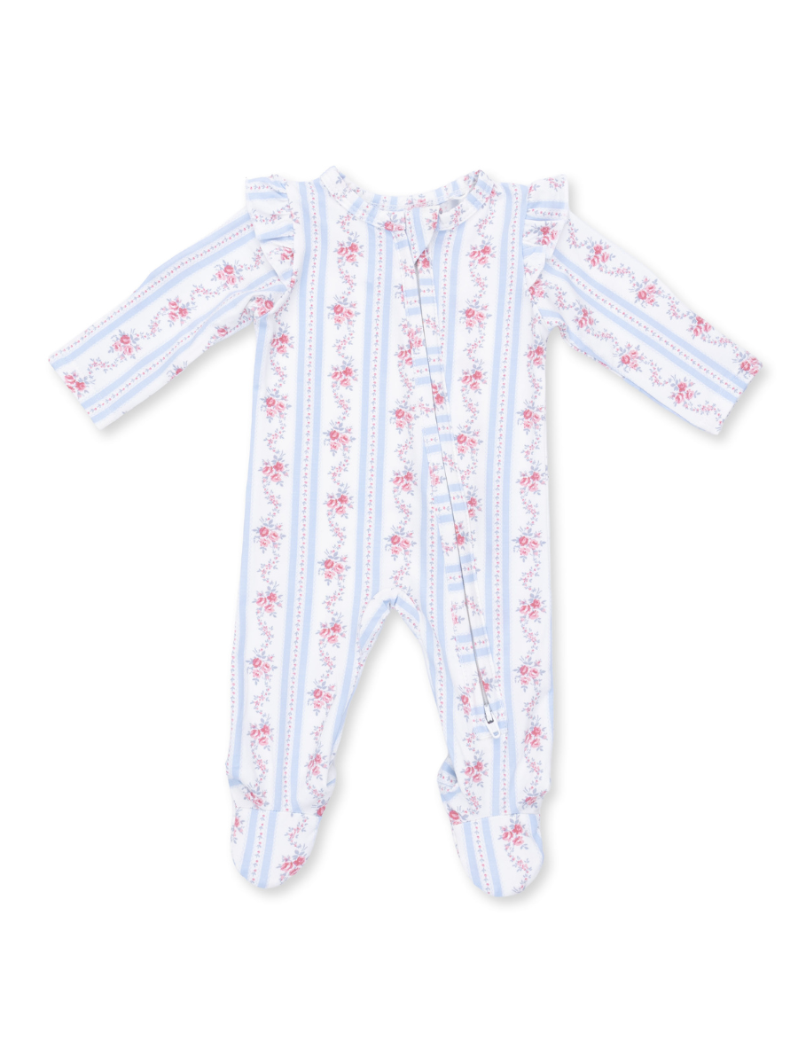 Anna Floral Stripe Footie