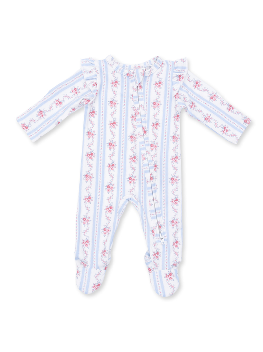 Anna Floral Stripe Footie