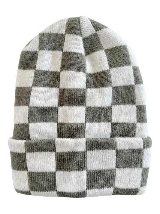 Baby's First Hat - Fern/White Checkerboard
