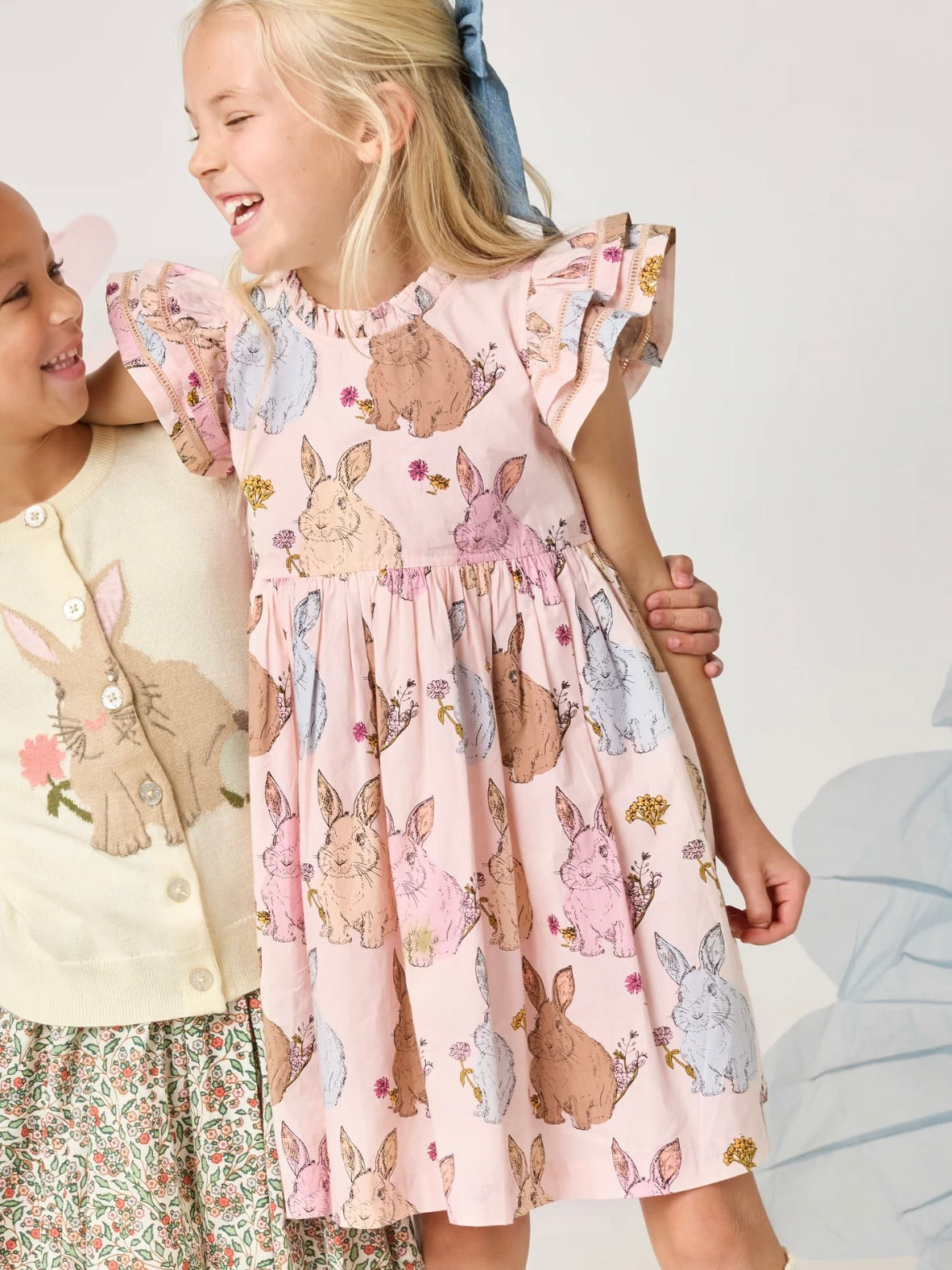 Pink Vintage Bunnies Jennifer Double Ruffle Dress