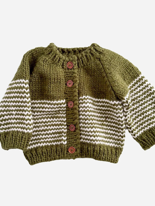 Moss Stripe Cardigan