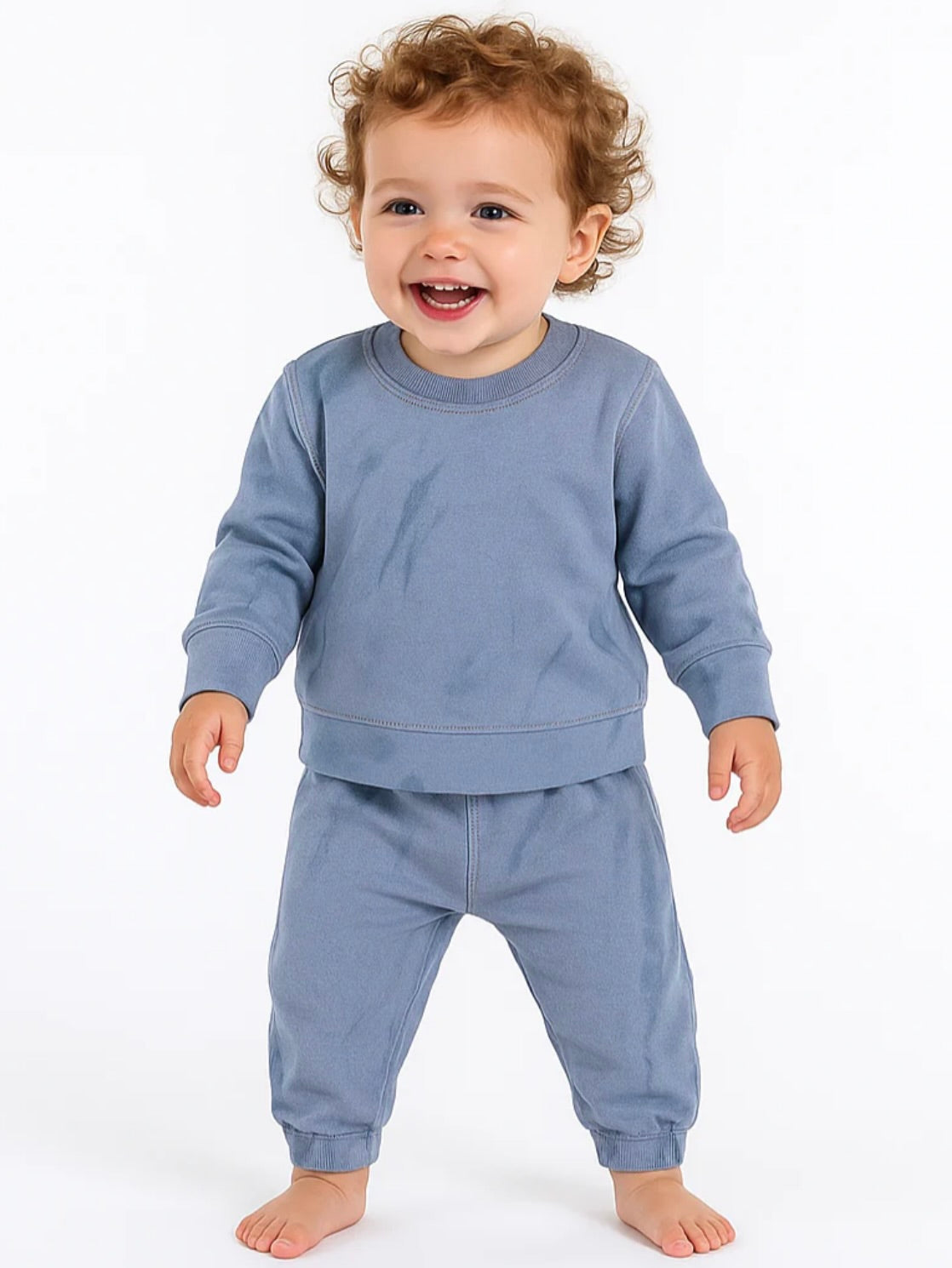 Blue Fleece Tie Dye Loungewear Set