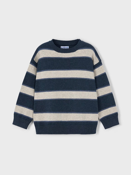 Striped Sweater - Navy/Oatmeal