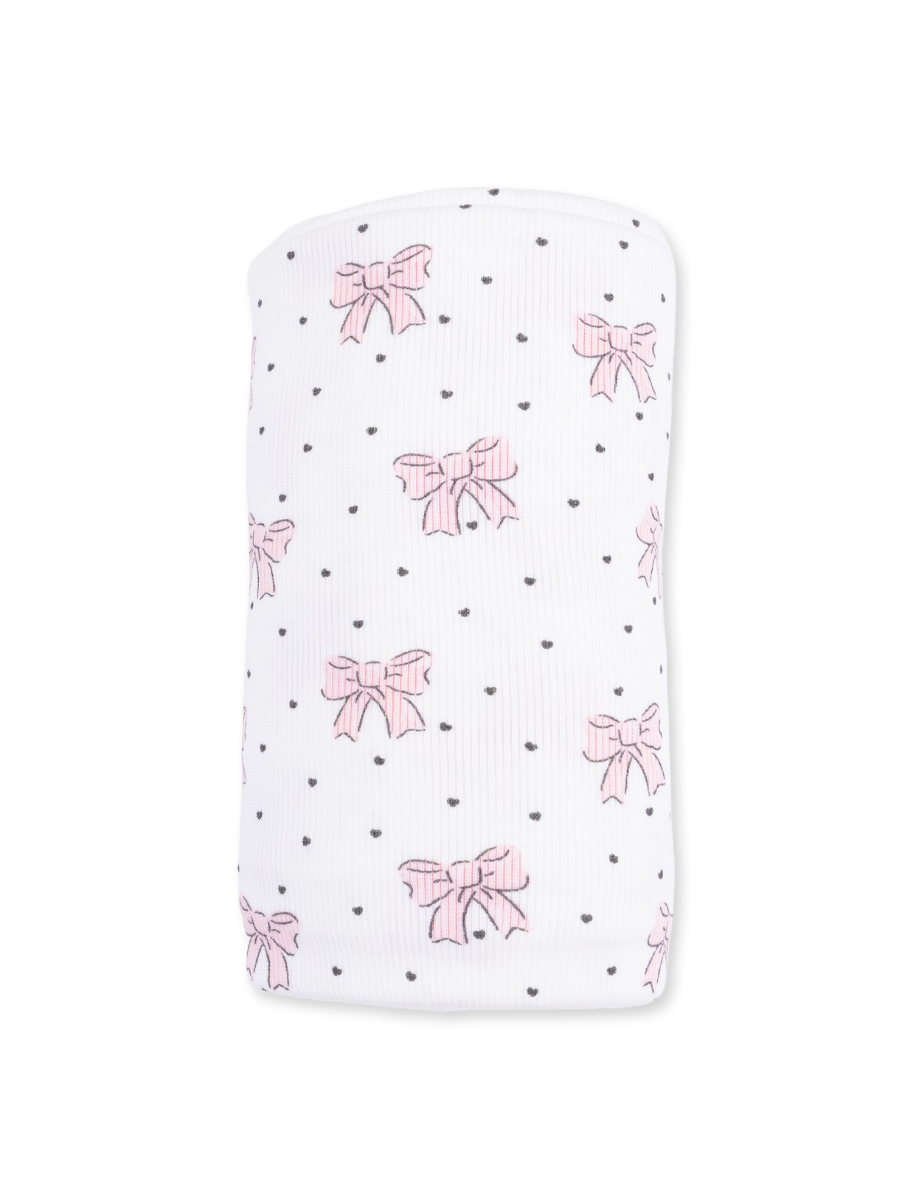 Bows + Hearts Swaddle Blanket