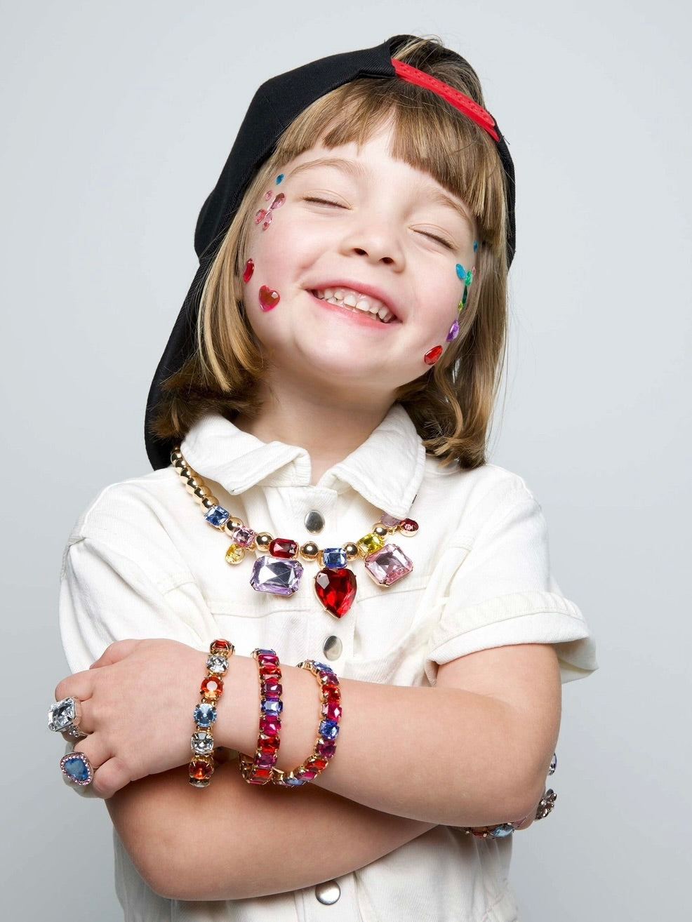 Red Heart Gem Necklace Set