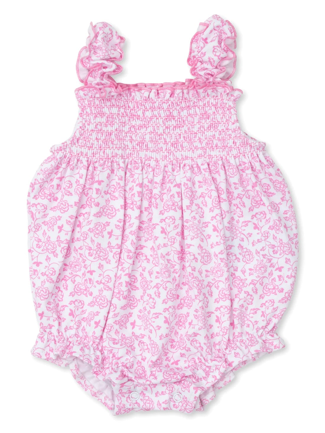 Bubble Romper - Pink Blooming Vines