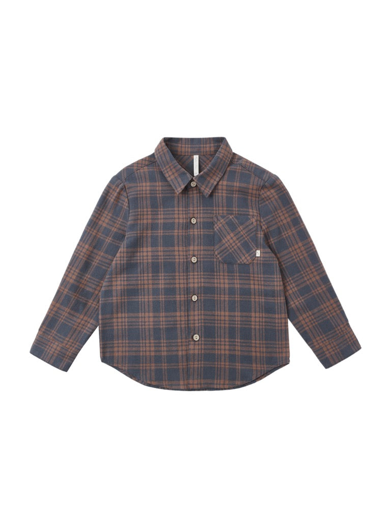 Midnight Plaid Collared L/S Shirt