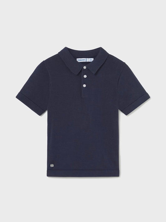 Short Sleeve Knit Polo - Navy
