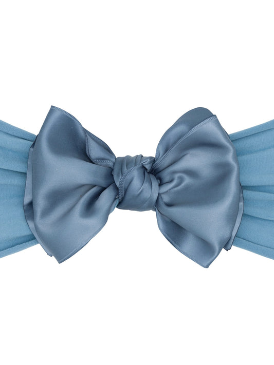 Satin Fab Bow - Antique Blue