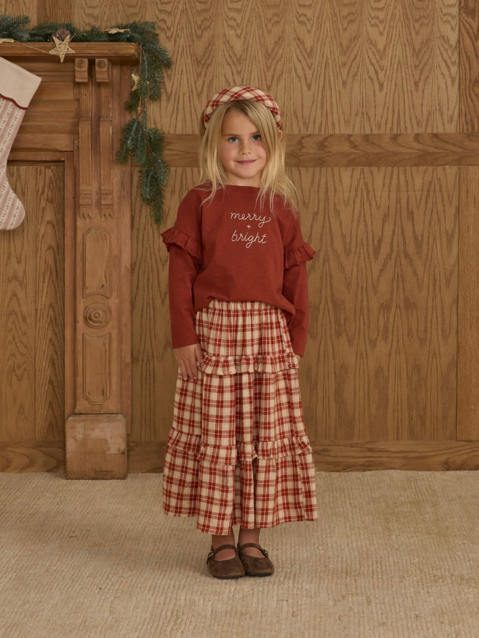 Ruby Merry + Bright Ruffle Long Sleeve Tee