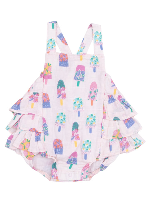 Floral Popsicles Ruffle Sunsuit