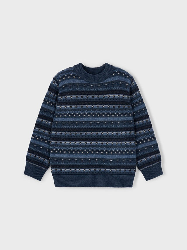 Navy Jacquard Sweater